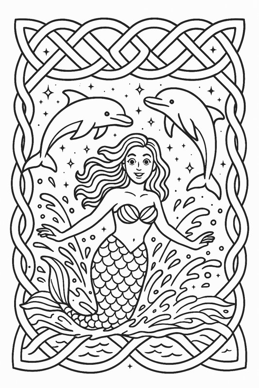 Dolphin Knot Coloring Page artwork