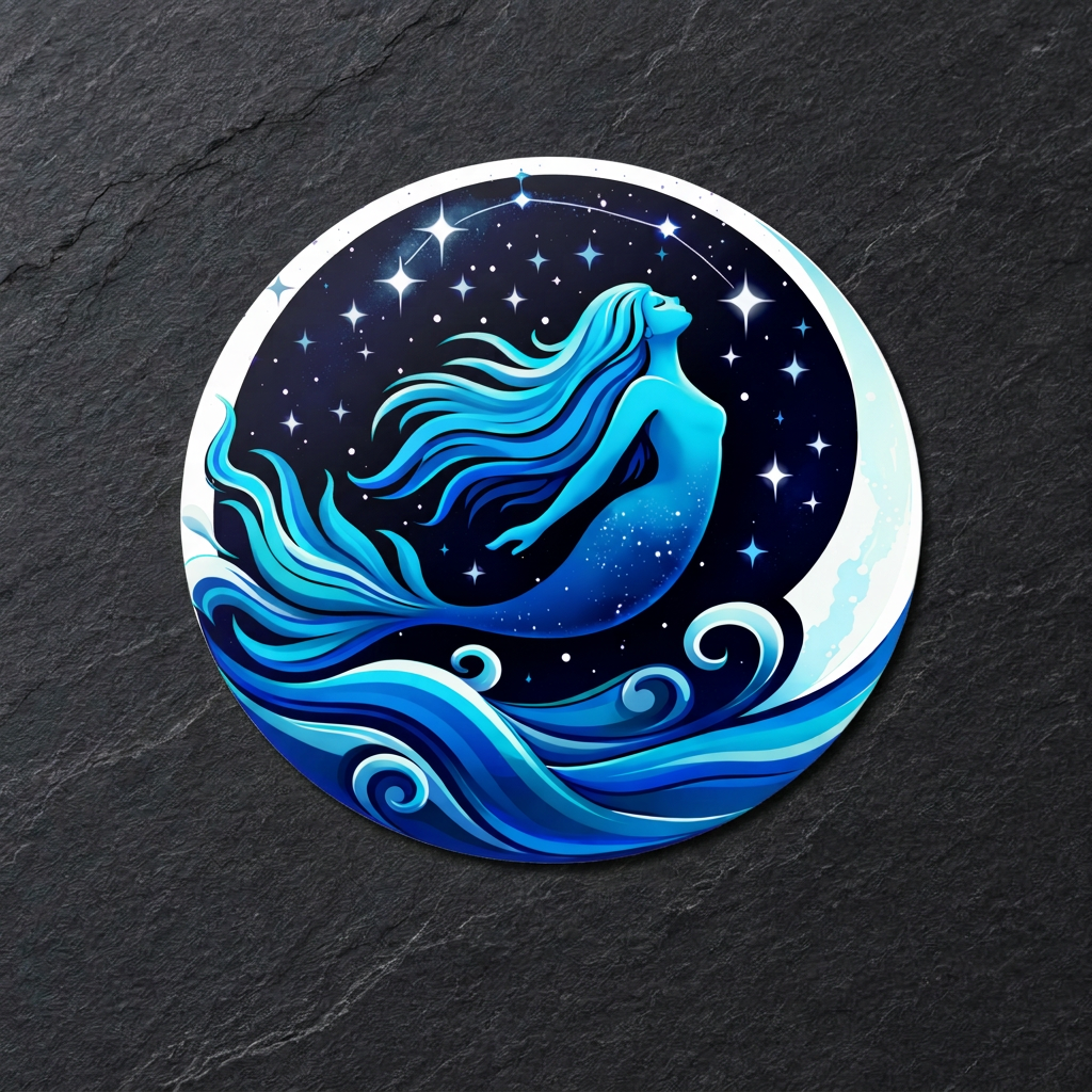 Mermaid Moon Sticker