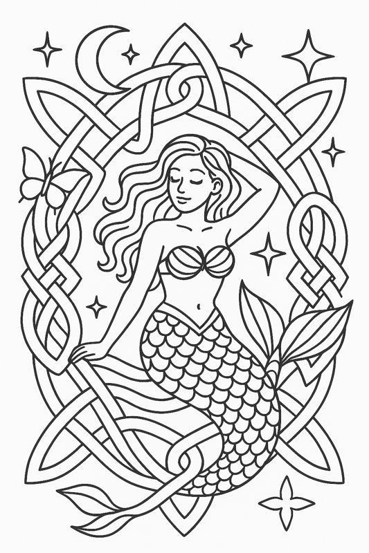 Starlit Knot Coloring Page artwork